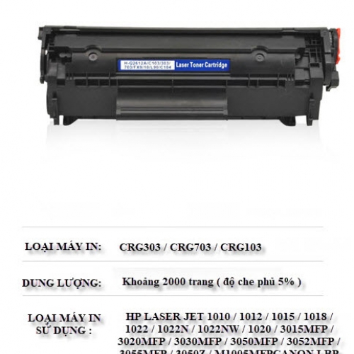 Hộp Mực Canon Laser LBP2900 / L11121e / LBP3000 / MF4010b / MF4012 - Hàng Có Chip